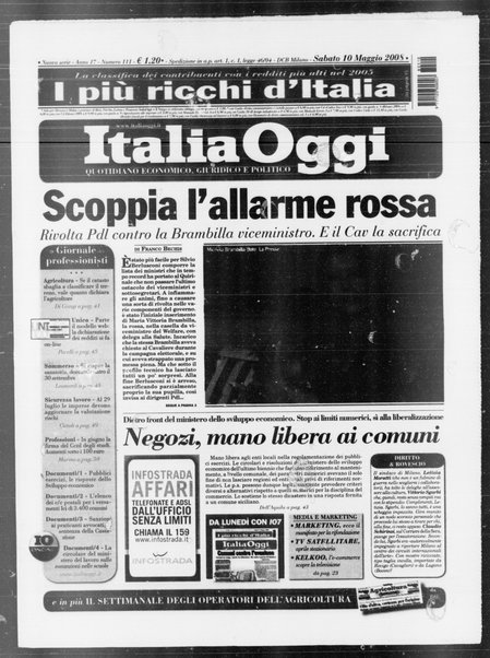 Italia oggi : quotidiano di economia finanza e politica